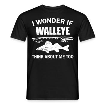 Walleye Zander Pêche Pêcheur Pêcheur - T-shirt homme - noir - Devant - AI Model Male 178 light (178cm)