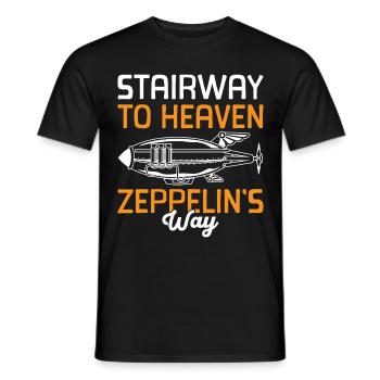 Dirigeable Zeppelin vintage 70 ans - T-shirt homme - noir - Devant - AI Model Male 178 light (178cm)