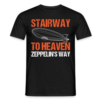 Dirigeable Zeppelin vintage 70 ans - T-shirt homme - noir - Devant - AI Model Male 178 light (178cm)