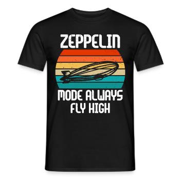 Dirigeable Zeppelin vintage 70 ans - T-shirt homme - noir - Devant - AI Model Male 178 light (178cm)