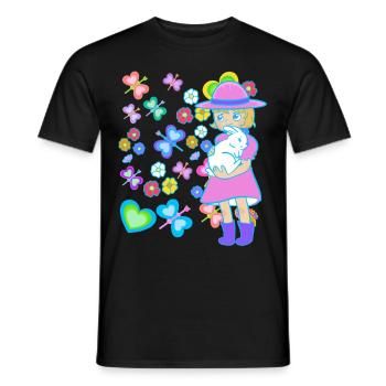 Easter Kids Child Bunny Rabbit Easter Bunny - Men's T-Shirt - black - Front - AI Model Male 178 light (178cm)