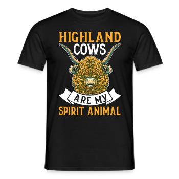 Schottisches Hochlandrind für Landwirte - Männer T-Shirt - Schwarz - Vorne - AI Model Male 178 light (178cm)