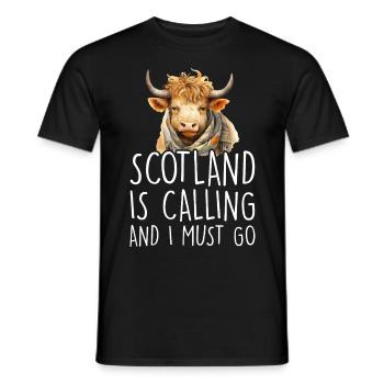 Schottisches Hochlandrind für Landwirte - Männer T-Shirt - Schwarz - Vorne - AI Model Male 178 light (178cm)