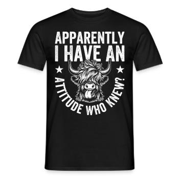 Schottisches Hochlandrind für Landwirte - Männer T-Shirt - Schwarz - Vorne - AI Model Male 178 light (178cm)