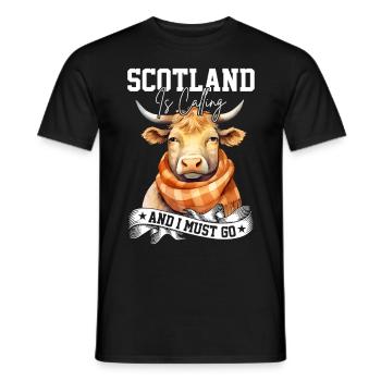 Schottisches Hochlandrind für Landwirte - Männer T-Shirt - Schwarz - Vorne - AI Model Male 178 light (178cm)