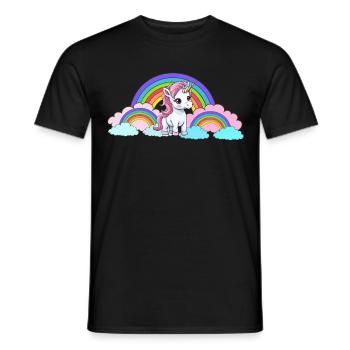 Regenbogen Einhorn Einhörner Pferd Pferde Kinder - Männer T-Shirt - Schwarz - Vorne - AI Model Male 178 light (178cm)