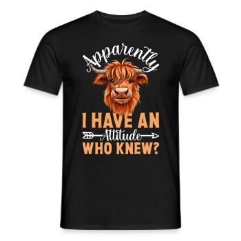Schottisches Hochlandrind für Landwirte - Männer T-Shirt - Schwarz - Vorne - AI Model Male 178 light (178cm)