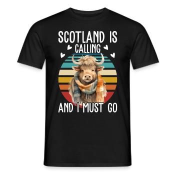 Schottisches Hochlandrind für Landwirte - Männer T-Shirt - Schwarz - Vorne - AI Model Male 178 light (178cm)