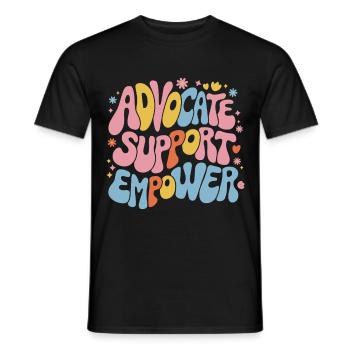 Support Empower advocates - Men's T-Shirt - black - Front - AI Model Male 178 light (178cm)