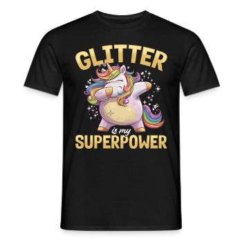 Cute Dabbing Unicorn Chubby - Männer T-Shirt - Schwarz - Vorne - AI Model Male 178 light (178cm)