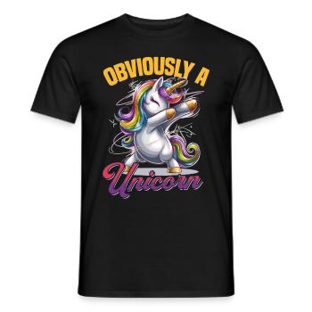 Cute Dabbing Unicorn Rainbows - Männer T-Shirt - Schwarz - Vorne - AI Model Male 178 light (178cm)