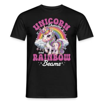 Cute Dream Unicorn Rainbows - Men's T-Shirt - black - Front - AI Model Male 178 light (178cm)
