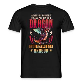 Drachen Drachendesign Sei immer du selbst - Männer T-Shirt - Schwarz - Vorne - AI Model Male 178 light (178cm)