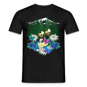Forest Nature Spring Bee Bees Bumblebee - Men's T-Shirt - black - Front - AI Model Male 178 light (178cm)