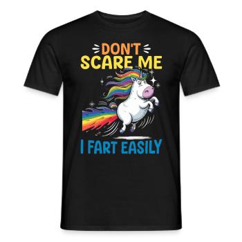 Mignons arcs-en-ciel de licorne qui pètent - T-shirt homme - noir - Devant - AI Model Male 178 light (178cm)