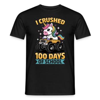 Monster Truck Unicorn 100 Days of School - Männer T-Shirt - Schwarz - Vorne - AI Model Male 178 light (178cm)