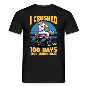 Monster Truck Unicorn 100 Days of School - Männer T-Shirt - Schwarz - Vorne - AI Model Male 178 light (178cm)