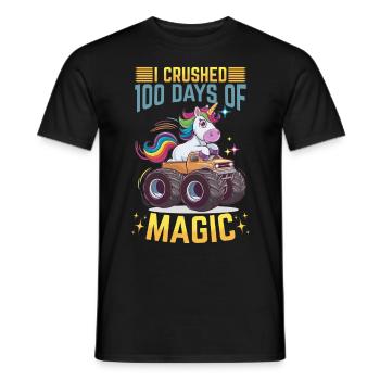 Monster Truck Unicorn 100 Days of School - Männer T-Shirt - Schwarz - Vorne - AI Model Male 178 light (178cm)