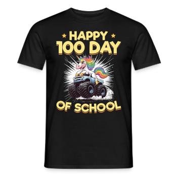Monster Truck Unicorn 100 Days of School - Männer T-Shirt - Schwarz - Vorne - AI Model Male 178 light (178cm)