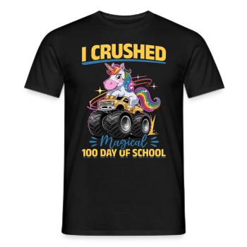 Monster Truck Unicorn 100 Days of School - Männer T-Shirt - Schwarz - Vorne - AI Model Male 178 light (178cm)