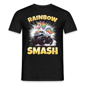 Cute Monster Truck Unicorn Rainbows - Männer T-Shirt - Schwarz - Vorne - AI Model Male 178 light (178cm)