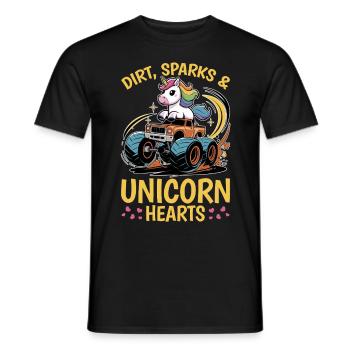 Cute Monster Truck Unicorn Rainbows - Männer T-Shirt - Schwarz - Vorne - AI Model Male 178 light (178cm)