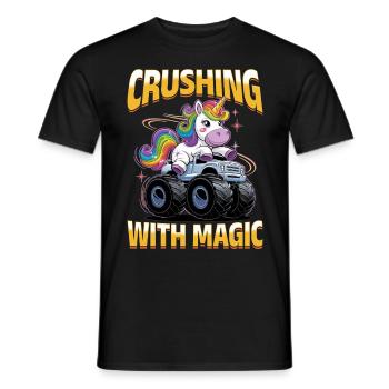 Cute Monster Truck Unicorn Rainbows - Männer T-Shirt - Schwarz - Vorne - AI Model Male 178 light (178cm)