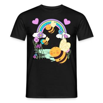 Enfants Enfant Arc-en-ciel Insecte Insecte Bébé - T-shirt homme - noir - Devant - AI Model Male 178 light (178cm)