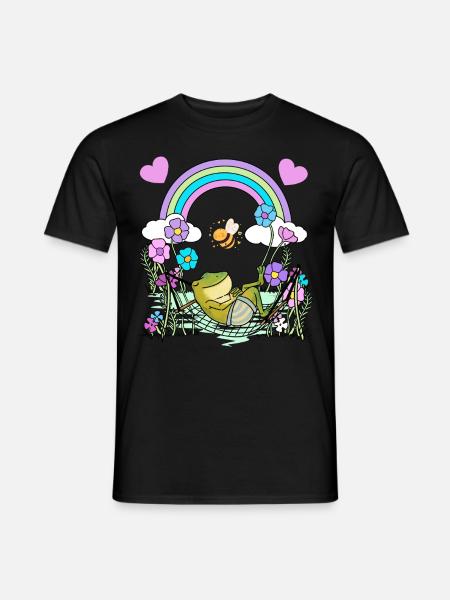 Frosch Frösche Kinder Kind - Männer T-Shirt - Schwarz