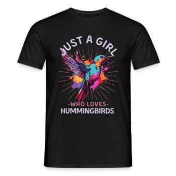 Colibri coloré éclaboussures de couleur dicton pour les femmes - T-shirt homme - noir - Devant - AI Model Male 178 light (178cm)