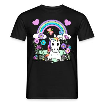 Licorne Enfant Enfants Cheval - T-shirt homme - noir - Devant - AI Model Male 178 light (178cm)