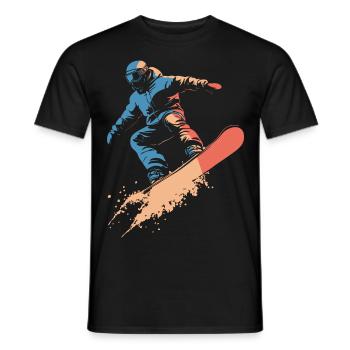 Snowboarder Snowboarding Sprung Vintage - Männer T-Shirt - Schwarz - Vorne - AI Model Male 178 light (178cm)