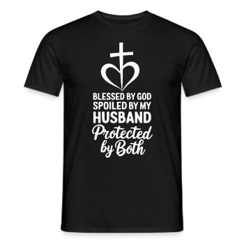 by God by my husband - Men's T-Shirt - black - Front - AI Model Male 178 light (178cm)