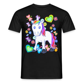 Licorne Licornes Enfants Enfant Cheval Chevaux - T-shirt homme - noir - Devant - AI Model Male 178 light (178cm)