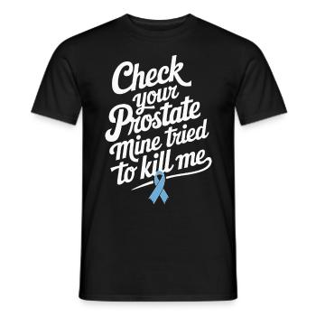 Vérifier votre cancer de la prostate - T-shirt homme - noir - Devant - AI Model Male 178 light (178cm)