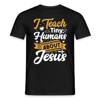 God Jesus Pastor Chrstian - Men's T-Shirt - black - Front - AI Model Male 178 light (178cm)