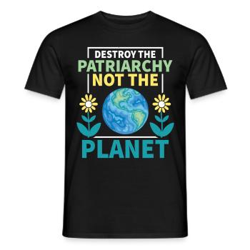 Le patriarcat ne détruit-il pas la planète - T-shirt homme - noir - Devant - AI Model Male 178 light (178cm)