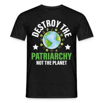 Le patriarcat ne détruit-il pas la planète - T-shirt homme - noir - Devant - AI Model Male 178 light (178cm)