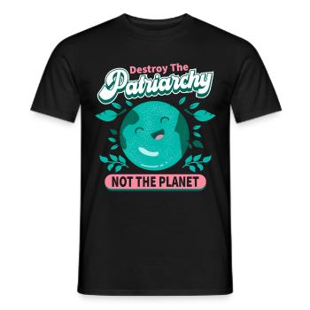 Le patriarcat ne détruit-il pas la planète - T-shirt homme - noir - Devant - AI Model Male 178 light (178cm)