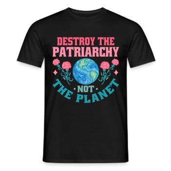 Le patriarcat ne détruit-il pas la planète - T-shirt homme - noir - Devant - AI Model Male 178 light (178cm)