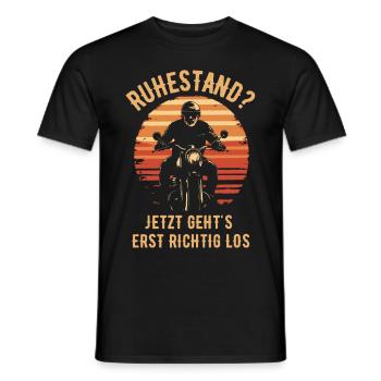 Motorrad Vintage Pensionär Rentner Geburtstag - Männer T-Shirt - Schwarz - Vorne - AI Model Male 178 light (178cm)