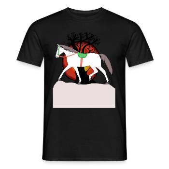 Horses Horse Fairy Tale Fairy Tale Character Children - Men's T-Shirt - black - Front - AI Model Male 178 light (178cm)