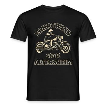 Motorrad Vintage Rentner Ruhestand - Männer T-Shirt - Schwarz - Vorne - AI Model Male 178 light (178cm)
