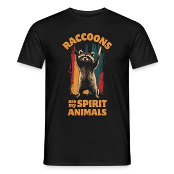 Frecher Waschbär mit Messer - Männer T-Shirt - Schwarz - Vorne - AI Model Male 178 light (178cm)