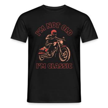 Motorrad Vintage Rentner Ruhestand Geburtstag - Männer T-Shirt - Schwarz - Vorne - AI Model Male 178 light (178cm)