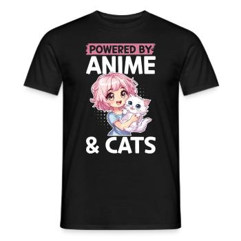 Anime & Chats Kawaii - T-shirt homme - noir - Devant - AI Model Male 178 light (178cm)