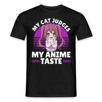 Anime & Chats Kawaii - T-shirt homme - noir - Devant - AI Model Male 178 light (178cm)