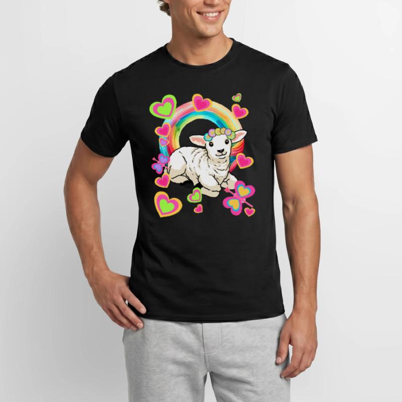 Rainbow Sheep Sheep Easter Easter Lamb Child Men’s T-shirt