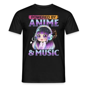 Anime & Music Kawaii - Men's T-Shirt - black - Front - AI Model Male 178 light (178cm)