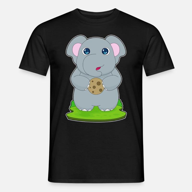 Elefant Cookie - Männer T-Shirt - Schwarz